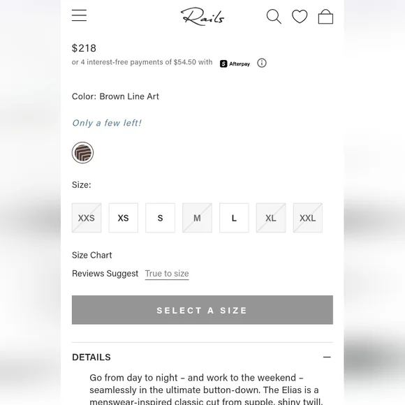 Rails Matching Set Elias Top Damani Pant Brown Line Art Size Small - Picture 10 of 16